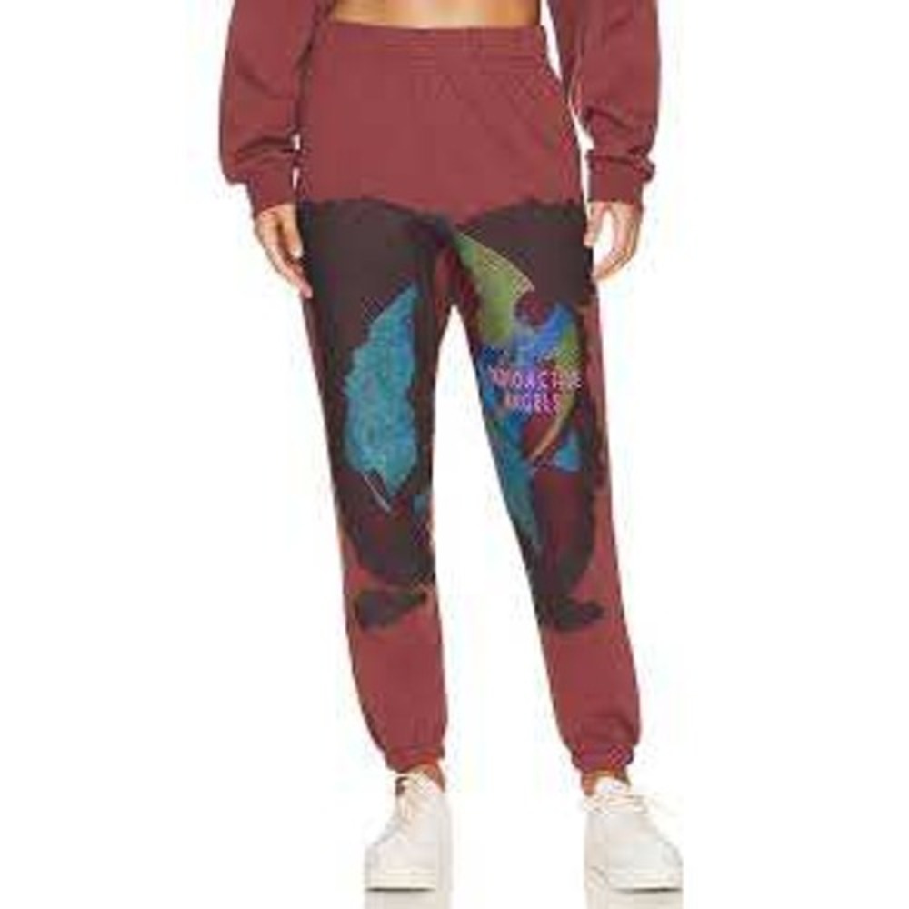 Boys Lie Womens Small Clay Red Cherub Graphic Fleece Jogger Sweatpants S